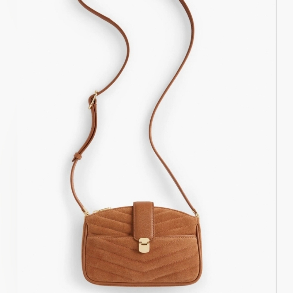 Talbots Quilted Silky Suede Crossbody